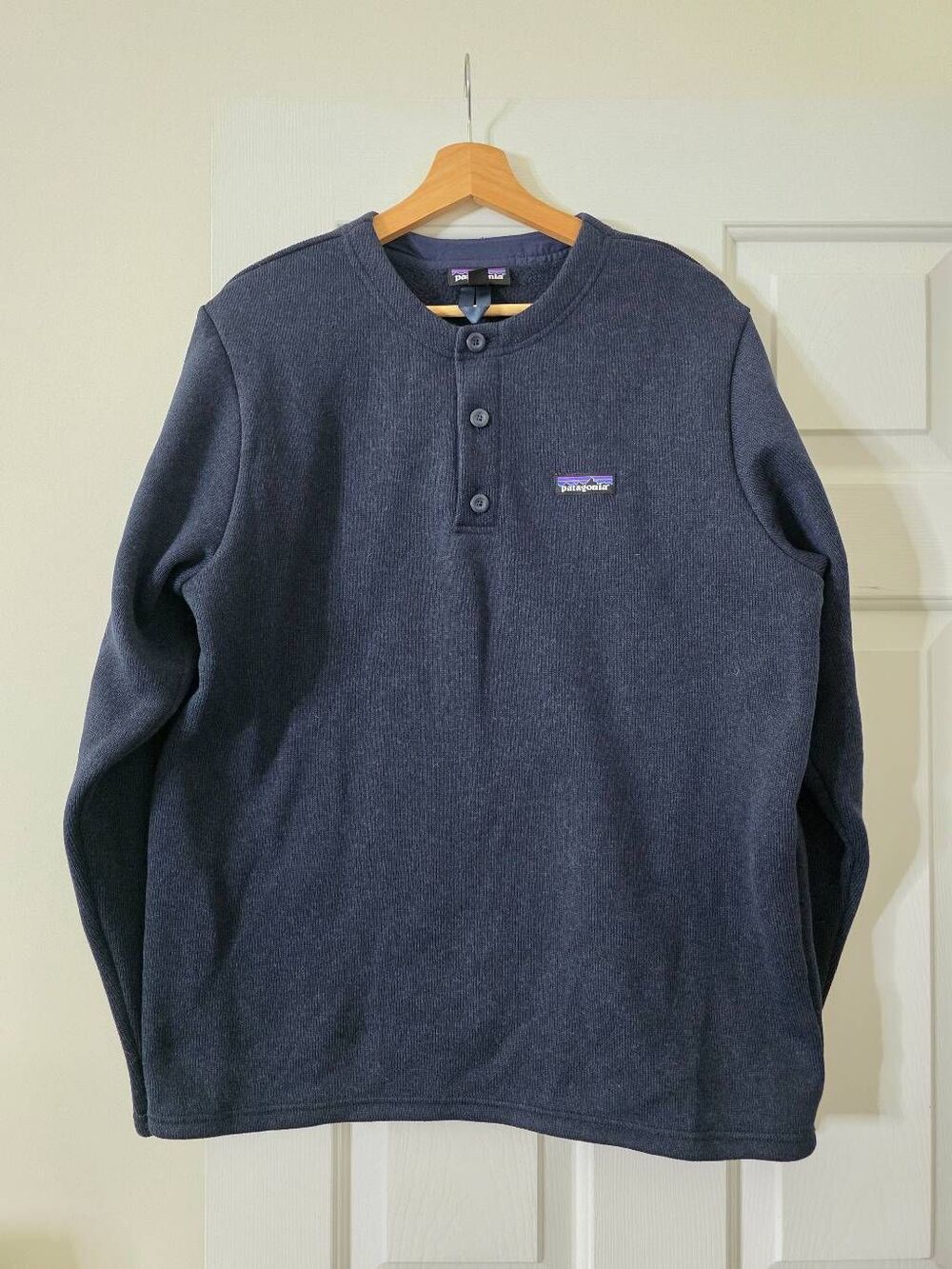 Men’s Patagonia Better Sweater Pullover Fleece Henley Navy Size Large